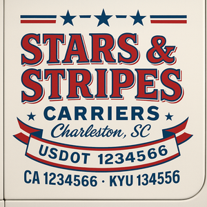 Custom Designed Truck Door Decal With Company or Trucking Name, Location, USDOT, MC, CA, KYU or GVW Sticker Sign For Compliance (2-Pack)
