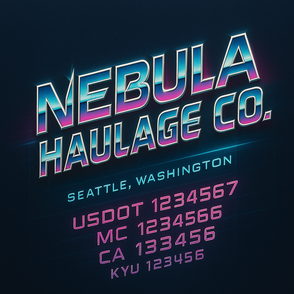 Custom Designed Truck Door Decal With Company or Trucking Name, Location, USDOT, MC, CA, KYU or GVW Sticker Sign For Compliance (2-Pack)