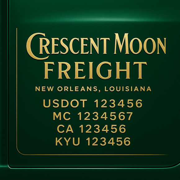 Custom Designed Truck Door Decal With Company or Trucking Name, Location, USDOT, MC, CA, KYU or GVW Sticker Sign For Compliance (2-Pack)
