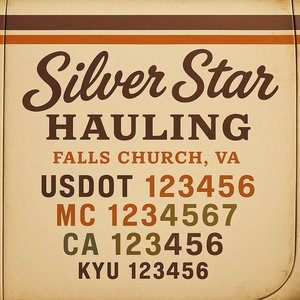 Custom Designed Truck Door Decal With Company or Trucking Name, Location, USDOT, MC, CA, KYU or GVW Sticker Sign For Compliance (2-Pack)
