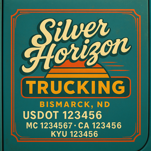 Custom Designed Truck Door Decal With Company or Trucking Name, Location, USDOT, MC, CA, KYU or GVW Sticker Sign For Compliance (2-Pack)