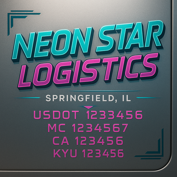 Custom Designed Truck Door Decal With Company or Trucking Name, Location, USDOT, MC, CA, KYU or GVW Sticker Sign For Compliance (2-Pack)