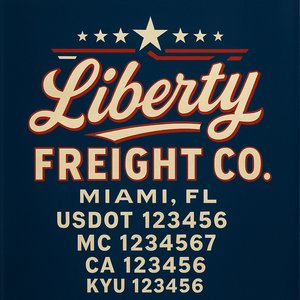 Custom Designed Truck Door Decal With Company or Trucking Name, Location, USDOT, MC, CA, KYU or GVW Sticker Sign For Compliance (2-Pack)