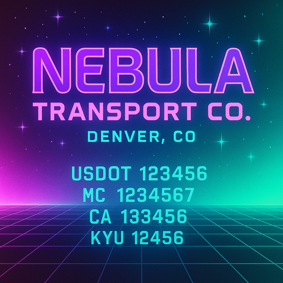 Custom Designed Truck Door Decal With Company or Trucking Name, Location, USDOT, MC, CA, KYU or GVW Sticker Sign For Compliance (2-Pack)