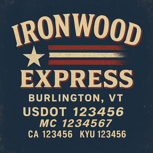 Custom Designed Truck Door Decal With Company or Trucking Name, Location, USDOT, MC, CA, KYU or GVW Sticker Sign For Compliance (2-Pack)
