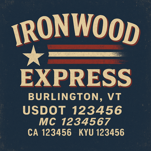 Custom Designed Truck Door Decal With Company or Trucking Name, Location, USDOT, MC, CA, KYU or GVW Sticker Sign For Compliance (2-Pack)