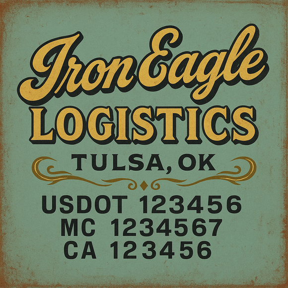 Custom Designed Truck Door Decal With Company or Trucking Name, Location, USDOT, MC, CA, KYU or GVW Sticker Sign For Compliance (2-Pack)
