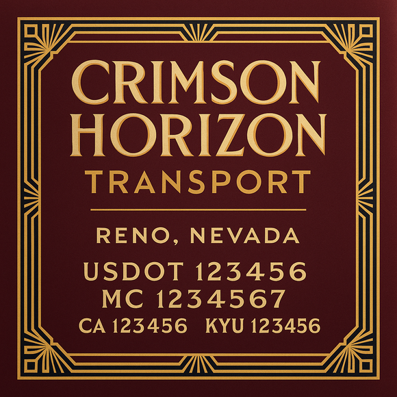 Custom Designed Truck Door Decal With Company or Trucking Name, Location, USDOT, MC, CA, KYU or GVW Sticker Sign For Compliance (2-Pack)