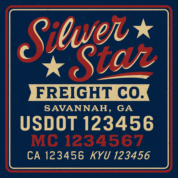 Custom Designed Truck Door Decal With Company or Trucking Name, Location, USDOT, MC, CA, KYU or GVW Sticker Sign For Compliance (2-Pack)