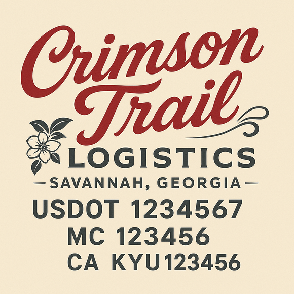 Custom Designed Truck Door Decal With Company or Trucking Name, Location, USDOT, MC, CA, KYU or GVW Sticker Sign For Compliance (2-Pack)