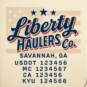 Custom Designed Truck Door Decal With Company or Trucking Name, Location, USDOT, MC, CA, KYU or GVW Sticker Sign For Compliance (2-Pack)