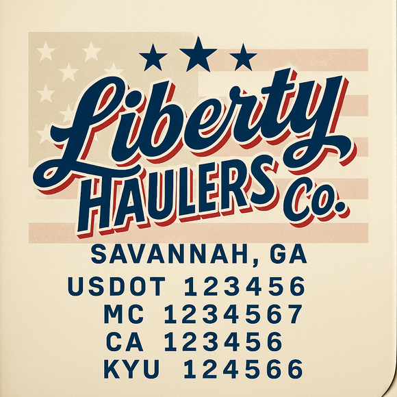 Custom Designed Truck Door Decal With Company or Trucking Name, Location, USDOT, MC, CA, KYU or GVW Sticker Sign For Compliance (2-Pack)