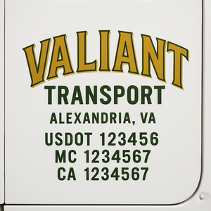 Truck Door Decal Sticker Lettering With USDOT, MC, CA, KYU, GVW & More | Custom Truck Door Decal Sticker Signs (Set of 2)