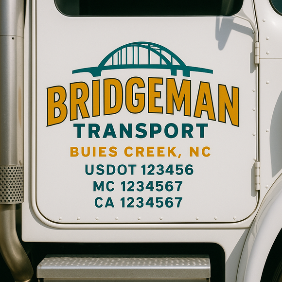 Truck Door Decal Sticker Lettering With USDOT, MC, CA, KYU, GVW & More | Custom Truck Door Decal Sticker Signs (Set of 2)