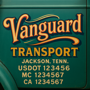 Truck Door Decal Sticker Lettering With USDOT, MC, CA, KYU, GVW & More | Custom Truck Door Decal Sticker Signs (Set of 2)