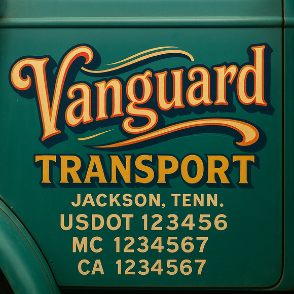 Truck Door Decal Sticker Lettering With USDOT, MC, CA, KYU, GVW & More | Custom Truck Door Decal Sticker Signs (Set of 2)