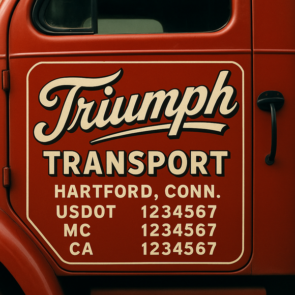 Truck Door Decal Sticker Lettering With USDOT, MC, CA, KYU, GVW & More | Custom Truck Door Decal Sticker Signs (Set of 2)