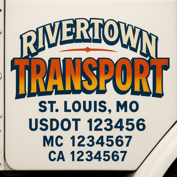 Truck Door Decal Sticker Lettering With USDOT, MC, CA, KYU, GVW & More | Custom Truck Door Decal Sticker Signs (Set of 2)