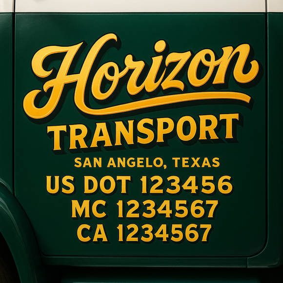 Truck Door Decal Sticker Lettering With USDOT, MC, CA, KYU, GVW & More | Custom Truck Door Decal Sticker Signs (Set of 2)