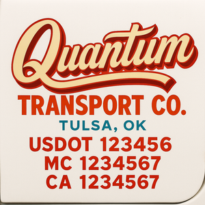 Truck Door Decal Sticker Lettering With USDOT, MC, CA, KYU, GVW & More | Custom Truck Door Decal Sticker Signs (Set of 2)