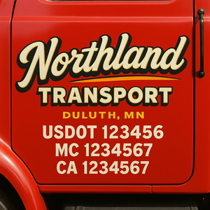 Truck Door Decal Sticker Lettering With USDOT, MC, CA, KYU, GVW & More | Custom Truck Door Decal Sticker Signs (Set of 2)