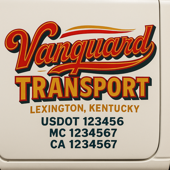 Truck Door Decal Sticker Lettering With USDOT, MC, CA, KYU, GVW & More | Custom Truck Door Decal Sticker Signs (Set of 2)