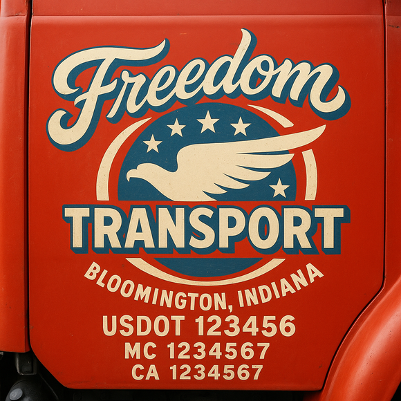 Truck Door Decal Sticker Lettering With USDOT, MC, CA, KYU, GVW & More | Custom Truck Door Decal Sticker Signs (Set of 2)