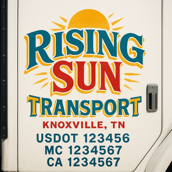 Truck Door Decal Sticker Lettering With USDOT, MC, CA, KYU, GVW & More | Custom Truck Door Decal Sticker Signs (Set of 2)