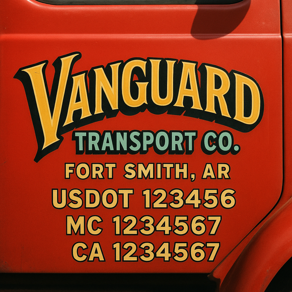 Truck Door Decal Sticker Lettering With USDOT, MC, CA, KYU, GVW & More | Custom Truck Door Decal Sticker Signs (Set of 2)