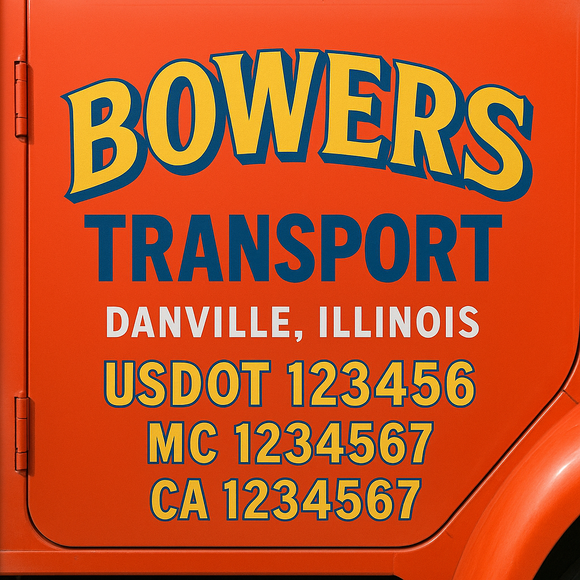 Truck Door Decal Sticker Lettering With USDOT, MC, CA, KYU, GVW & More | Custom Truck Door Decal Sticker Signs (Set of 2)