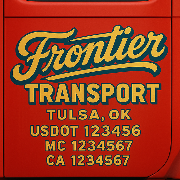 Truck Door Decal Sticker Lettering With USDOT, MC, CA, KYU, GVW & More | Custom Truck Door Decal Sticker Signs (Set of 2)