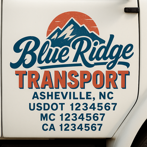 Truck Door Decal Sticker Lettering With USDOT, MC, CA, KYU, GVW & More | Custom Truck Door Decal Sticker Signs (Set of 2)