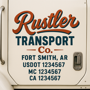 Truck Door Decal Sticker Lettering With USDOT, MC, CA, KYU, GVW & More | Custom Truck Door Decal Sticker Signs (Set of 2)