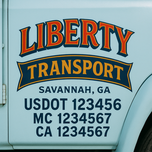 Truck Door Decal Sticker Lettering With USDOT, MC, CA, KYU, GVW & More | Custom Truck Door Decal Sticker Signs (Set of 2)