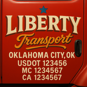 Truck Door Decal Sticker Lettering With USDOT, MC, CA, KYU, GVW & More | Custom Truck Door Decal Sticker Signs (Set of 2)