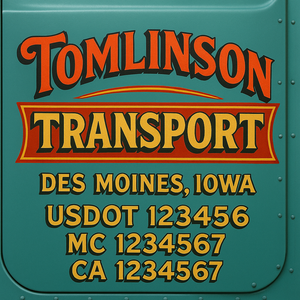Truck Door Decal Sticker Lettering With USDOT, MC, CA, KYU, GVW & More | Custom Truck Door Decal Sticker Signs (Set of 2)