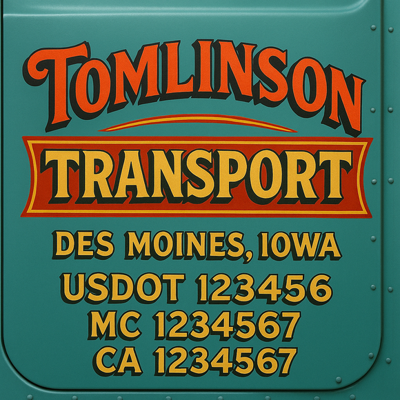 Truck Door Decal Sticker Lettering With USDOT, MC, CA, KYU, GVW & More | Custom Truck Door Decal Sticker Signs (Set of 2)
