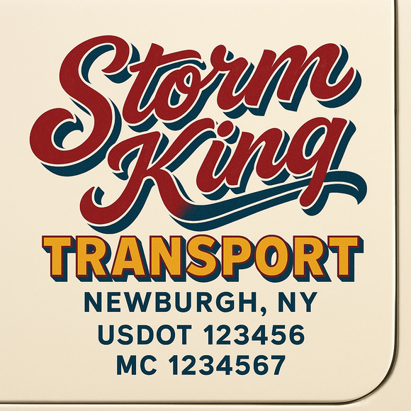 Truck Door Decal Sticker Lettering With USDOT, MC, CA, KYU, GVW & More | Custom Truck Door Decal Sticker Signs (Set of 2)