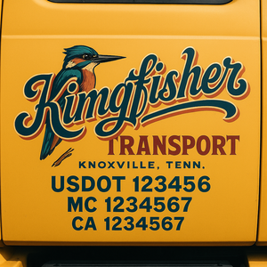 Truck Door Decal Sticker Lettering With USDOT, MC, CA, KYU, GVW & More | Custom Truck Door Decal Sticker Signs (Set of 2)