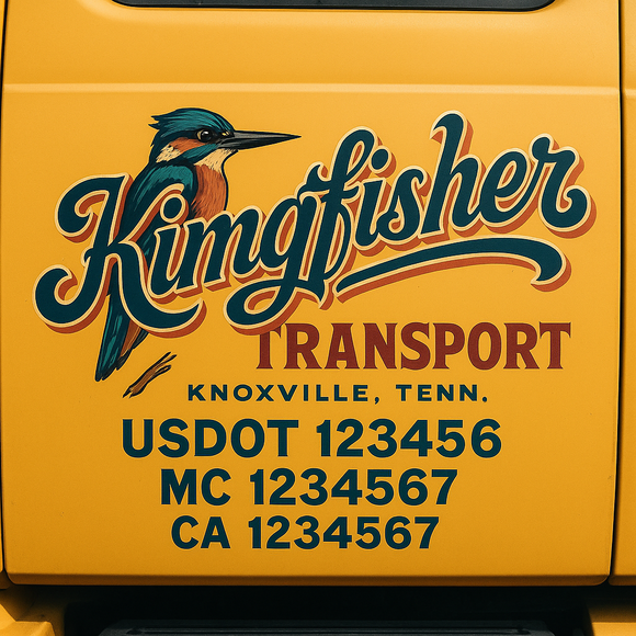 Truck Door Decal Sticker Lettering With USDOT, MC, CA, KYU, GVW & More | Custom Truck Door Decal Sticker Signs (Set of 2)