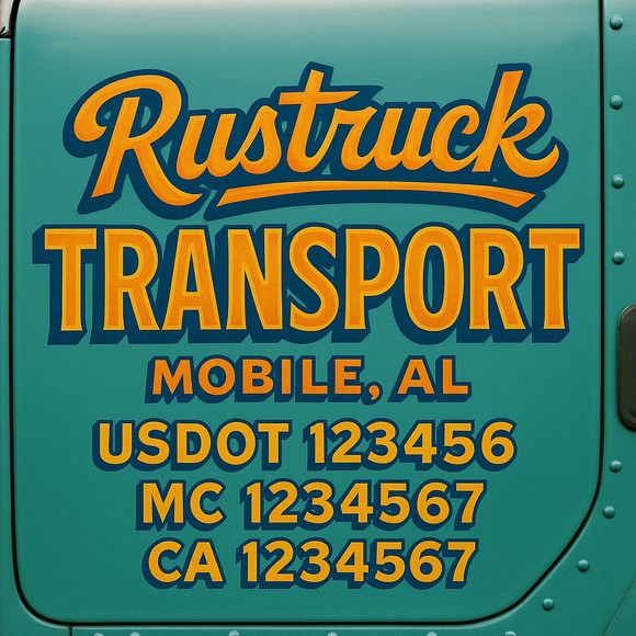 Truck Door Decal Sticker Lettering With USDOT, MC, CA, KYU, GVW & More | Custom Truck Door Decal Sticker Signs (Set of 2)
