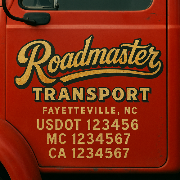 Truck Door Decal Sticker Lettering With USDOT, MC, CA, KYU, GVW & More | Custom Truck Door Decal Sticker Signs (Set of 2)
