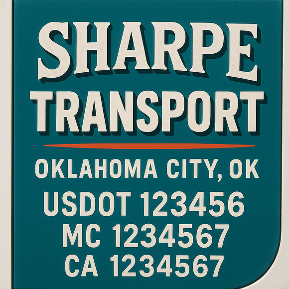 Truck Door Decal Sticker Lettering With USDOT, MC, CA, KYU, GVW & More | Custom Truck Door Decal Sticker Signs (Set of 2)