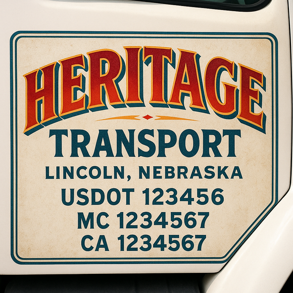 Truck Door Decal Sticker Lettering With USDOT, MC, CA, KYU, GVW & More | Custom Truck Door Decal Sticker Signs (Set of 2)