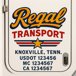 Truck Door Decal Sticker Lettering With USDOT, MC, CA, KYU, GVW & More | Custom Truck Door Decal Sticker Signs (Set of 2)