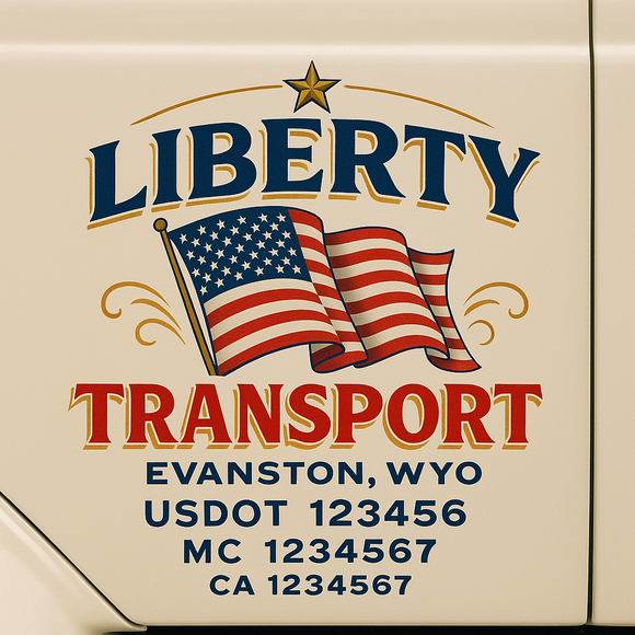 Truck Door Decal Sticker Lettering With USDOT, MC, CA, KYU, GVW & More | Custom Truck Door Decal Sticker Signs (Set of 2)