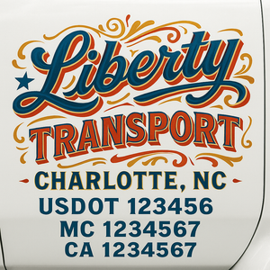 Truck Door Decal Sticker Lettering With USDOT, MC, CA, KYU, GVW & More | Custom Truck Door Decal Sticker Signs (Set of 2)