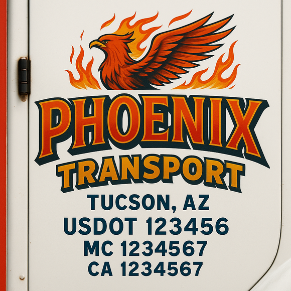 Truck Door Decal Sticker Lettering With USDOT, MC, CA, KYU, GVW & More | Custom Truck Door Decal Sticker Signs (Set of 2)