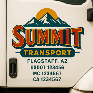 Truck Door Decal Sticker Lettering With USDOT, MC, CA, KYU, GVW & More | Custom Truck Door Decal Sticker Signs (Set of 2)