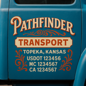 Truck Door Decal Sticker Lettering With USDOT, MC, CA, KYU, GVW & More | Custom Truck Door Decal Sticker Signs (Set of 2)